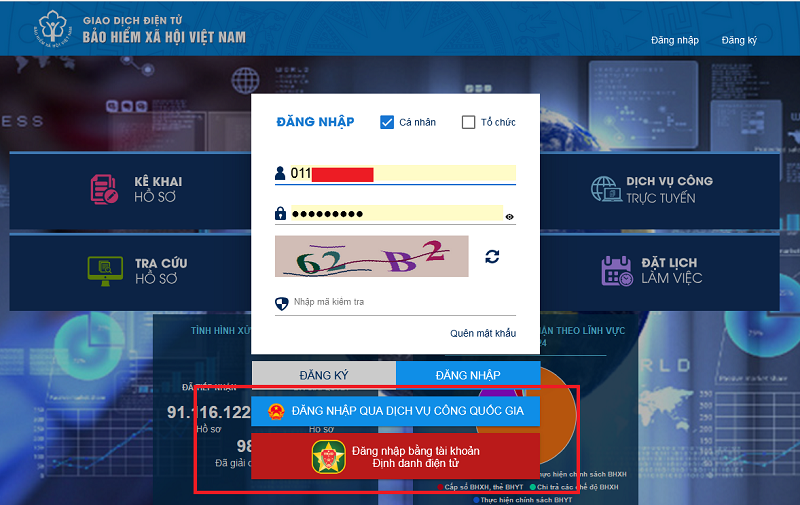 Người dùng đã có thể đăng nhập Cổng Dịch vụ công BHXH Việt Nam bằng tài khoản định danh điện tử (VneID)